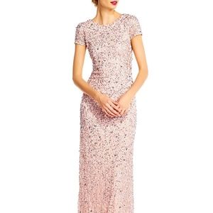 Adriannna Papell - Sequined Scoop Back Gown